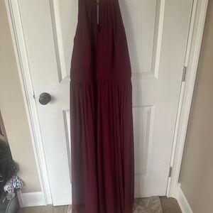 Bill Levkoff size 18 Elegant Burgundy Halter Maxi Dress worn once